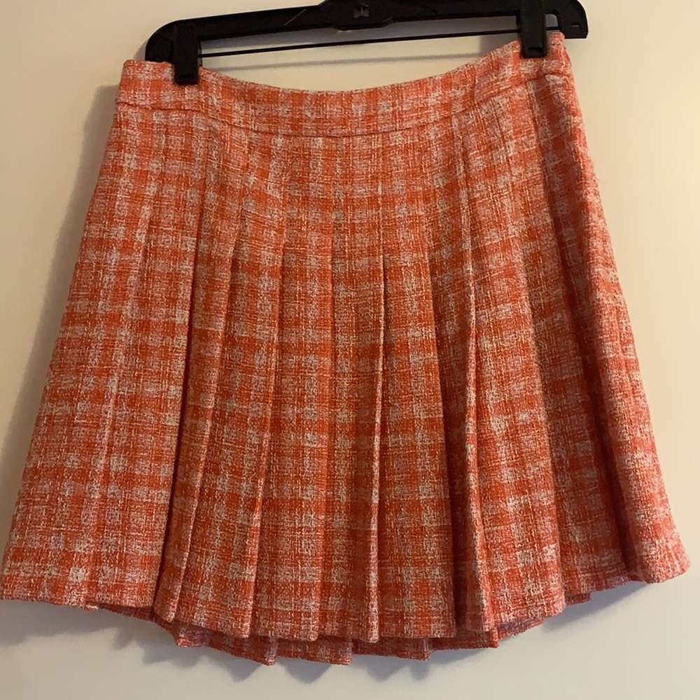 Zara Orange Pleated Skirt